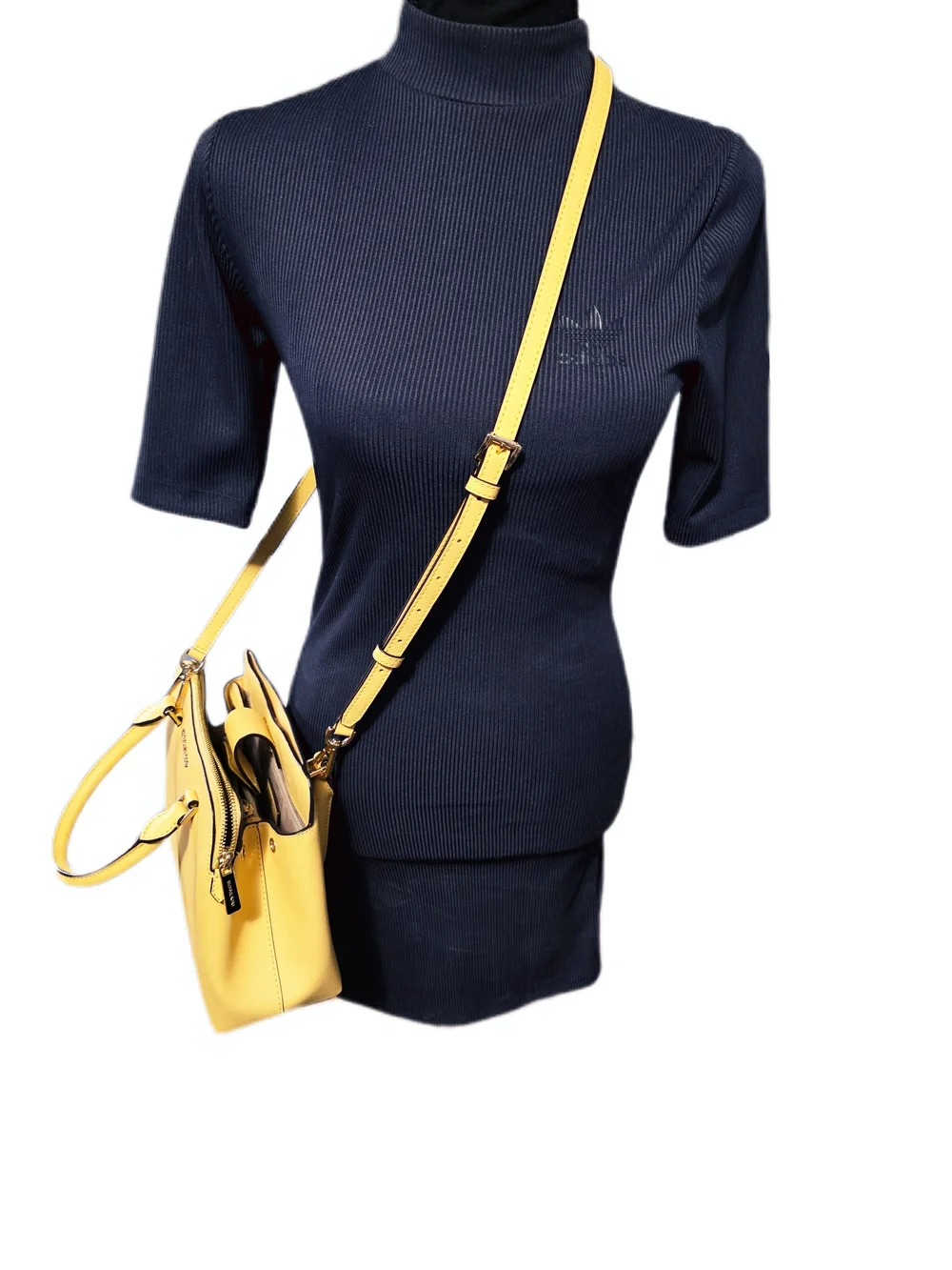 Michael Kors Yellow Idina Saffiano Leather Crossbody Purse Gold Hardware NWOT